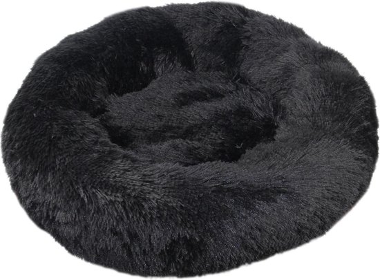 BEESSIES® donut hondenmand/hondenkussen 80 cm – wasbare hoes – Zwart – hond kussen mand
