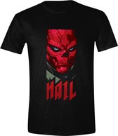 Marvel Avengers Rood Doodshoofd Hail T-Shirt Zwart