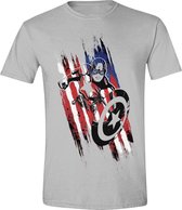 Marvel Avengers Captain America Streaks T-Shirt Grijs