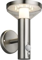 Maclean / Solar LED wandlamp met bewegingssensor / Zilver
