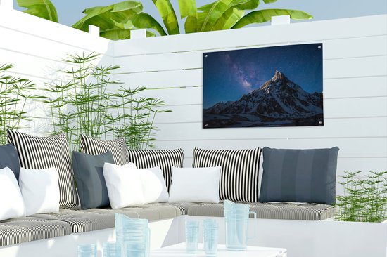 Starry sky over K2 mountain garden poster toile en vrac 60x40 cm - petit - toile de jardin / toile d'extérieur / Peintures pour l'extérieur (décoration de jardin)