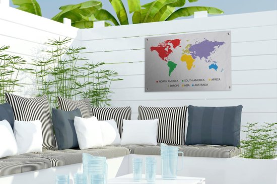 Carte du monde colorée avec une légende de jardin affiche 60x40 cm