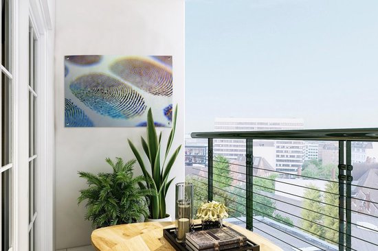 Affiche de jardin empreintes digitales colorées en vrac 60x40 cm - petit - Toile de jardin / Toile d'extérieur / Peintures pour l'extérieur (décoration de jardin)