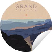 Tuincirkel Grand Canyon - Berg - Amerika - Illustratie - USA - 60x60 cm - Ronde Tuinposter - Buiten