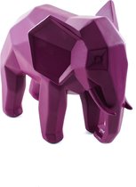 Beeld olifant - Origami - Paars - Hoekig