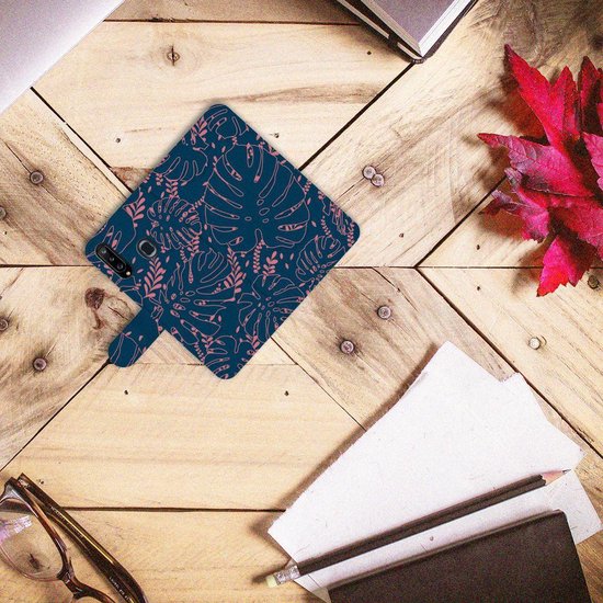 Portefeuille Samsung Galaxy A20s Coque Compatible avec Feuilles De Palmier