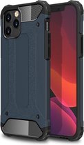 iPhone 12 / iPhone 12 Pro hoesje - MobyDefend Dubbelgelaagde Shockproof Pantsercase - Navy blauw - GSM Hoesje - Telefoonhoesje Geschikt Voor: Apple iPhone 12 / iPhone 12 Pro