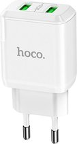 HOCO N6 Charmer - 2-Poort Oplader QC3.0 - EU Plug - Snellader - Voor Android Smartphones - Wit