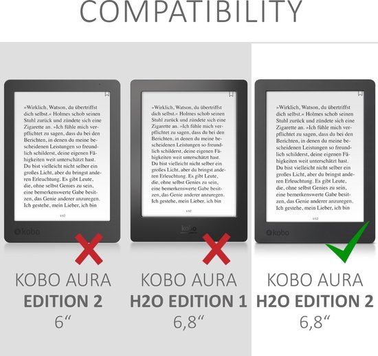 kwmobile e-reader hoesje geschikt voor Kobo Aura H2O Edition 2 hoes - E reader flip case met magnetische sluiting - Ereader cover - Sterrenstelsel en Boom design in blauw / grijs / zwart van Merkloos — afbeelding 3