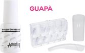 GUAPÀ - Kunstnagel Set voor het zetten van Nagelverlenging - 100 stuks Transparant + 5 ml nagellijm - Acrylnagels - Tips - Nepnagels pakket