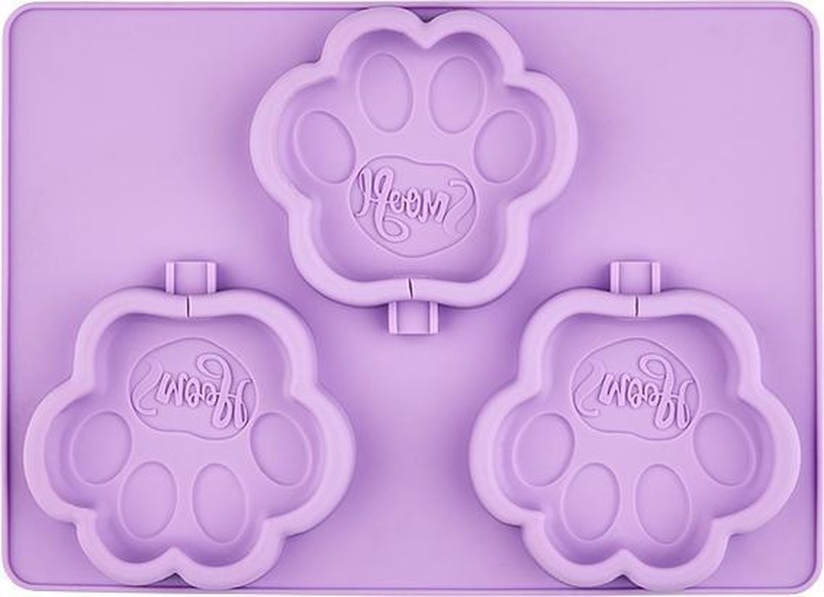 Smoofl pootvormige Silicone Vorm om ijs te maken voor honden, maak snel en gemakkelijk hondenijsjes als een heerlijke veganistische hondensnack om af te koelen, grote Vorm voor 3 ijsjes voor grote honden