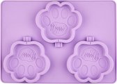 Smoofl pootvormige Silicone Vorm om ijs te maken voor honden, maak snel en gemakkelijk hondenijsjes als een heerlijke veganistische hondensnack om af te koelen, grote Vorm voor 3 ijsjes voor grote honden