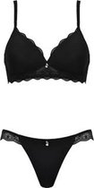 Naturana padded lace soft BH maat 65A zonder beugels zwart