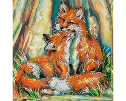 Borduurpakket met parels - KLEINE VOSJES - SMALL FOXES - ABRIS ART borduurpakket met kralen