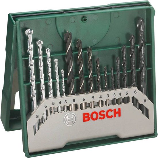 Bosch X-Line Boorset - 15-delig - Hout, metaal en steen