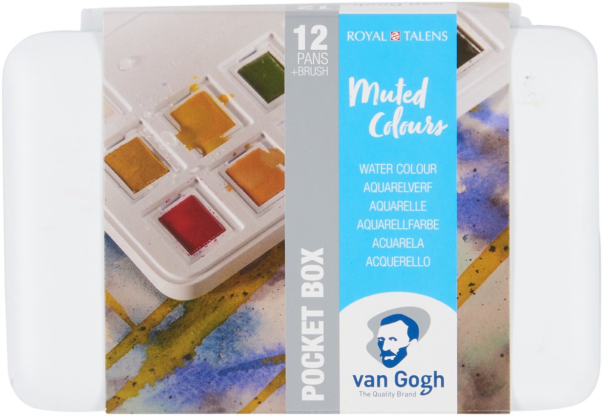 Van Gogh Aquarelverf pocket box gedempte tinten met 12 kleuren in halve Napjes — afbeelding 5