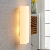 Lindby - wandlamp - 2 lichts - glas, metaal - H: 39 cm - E14 - wit opaal, wit