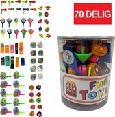 PartyFX 70x delig Grabbelton Cadeautjes Uitdeel Box vol met klein en goedkoop speelgoed geschikt voor kinderfeestjes, pinata’s, traktaties etc. - Multicolor