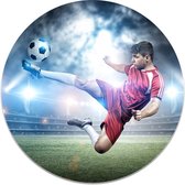 Muurcirkel Halve omhaal - FootballDesign | Dibond kunststof 125 cm | Unieke voetbal wanddecoratie