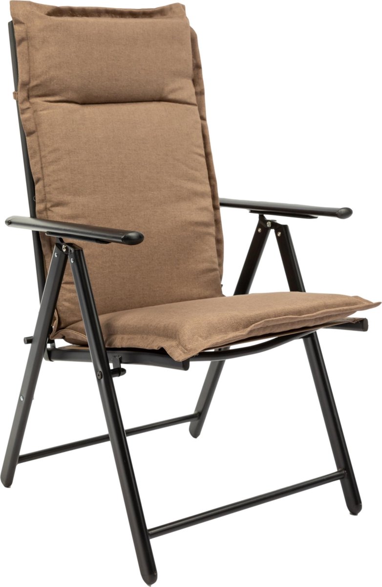 BURI Tuinstoelkussen Met Hoge Rug – 115x50 Cm, 8 Cm Dik – Extra Comfortabel, Met Verstelbare Banden – Made In Europe – Voor Aluminium Klapstoelen En Tuinstoelen