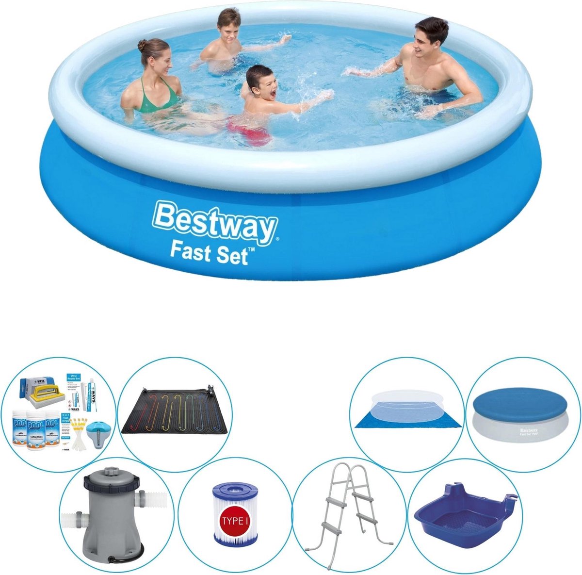 Fast Set Rond 366x76 cm - Zwembad Deal