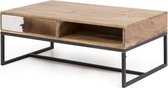 Salontafel Hout Metaal 40x100 cm – Retro Uitstraling – Gerecycled