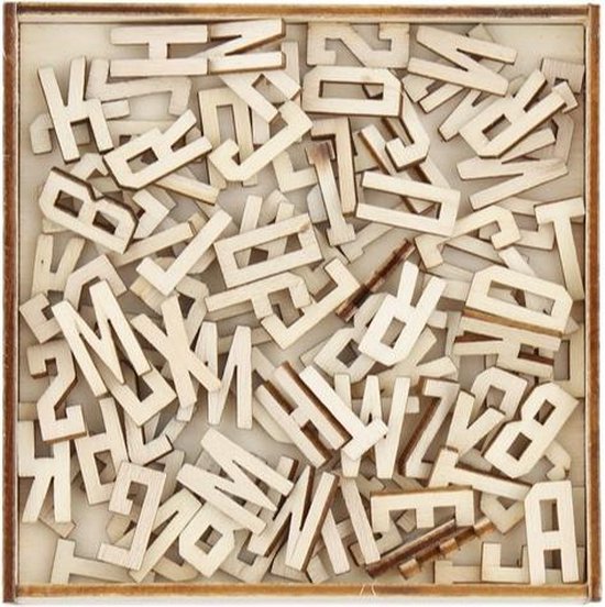 salto Ga naar beneden Carry Mini Houten Alfabet Letters 104st - Decoratie - 1cmx1cm - Hoekige Letters |  bol.com