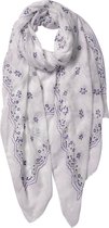 Juleeze Sjaal Dames Print 70x180 cm Wit Synthetisch Shawl Dames Cadeau voor haar