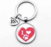 Akyol - I love katten Sleutelhanger - Kat sleutelhanger - Sleutelhanger Kat - Katten pootjes Sleutelhanger - Katten - Poesje sleutelhanger - Cadeau kat - Cat keychain - Kattenspeel