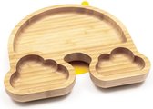 Wild & Stone – Bamboe regenboog kinderbord – Vakjesbord – Kinderservies – Met Zuignap - Baby - Geel