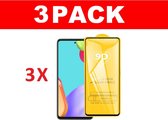 3x Samsung Galaxy A52 glas screenprotector tempered glass (Full Cover)