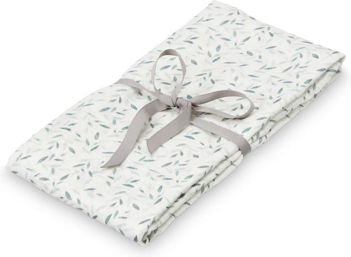 Goedkoopste Cam Cam hydrofiele doek XL met print - 120x120 / green leaves