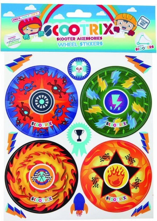Stickers Stunt Step Wielen | Scootrix Boys | 2X Stickervellen Met Versch. Stickers