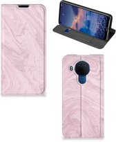 Flip Case Nokia 5.4 Smart Cover Marble Pink