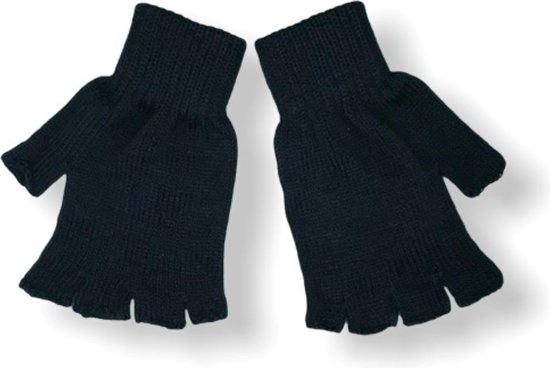 2 Paar Handschoen  zonder vingers zwart