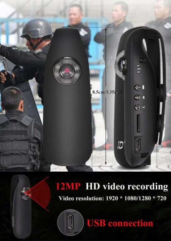 Centechia BodyCam HD 1080P Mini Camcorder Dash Mini Camera Politie Body Motorcycle Bike Motion Camera Us Plug Ondersteuning Bewegingsdetectie 130 graden