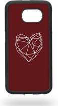 Geometric burgundy heart Telefoonhoesje - Samsung Galaxy S6