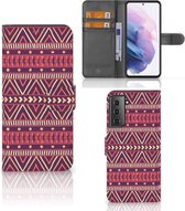 GSM Hoesje Geschikt voor Samsung Galaxy S21 Plus Bookcase Aztec Purple