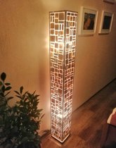 Staande lamp Handgemaakte Vloerlamp woonkamer slaapkamer Design  square cubes gold capiz shell parelmoer schelp 200 cm