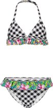 Just Beach meisjes bikini met ruffel - geruit maat 104