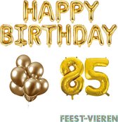 85 jaar Verjaardag Versiering Ballon Pakket Goud