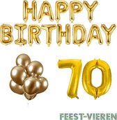 70 jaar Verjaardag Versiering Ballon Pakket Goud