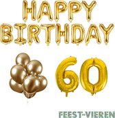60 jaar Verjaardag Versiering Ballon Pakket Goud