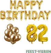 82 jaar Verjaardag Versiering Ballon Pakket Goud