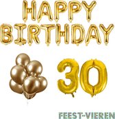 30 jaar Verjaardag Versiering Ballon Pakket Goud