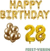 28 jaar Verjaardag Versiering Ballon Pakket Goud