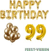 99 jaar Verjaardag Versiering Ballon Pakket Goud