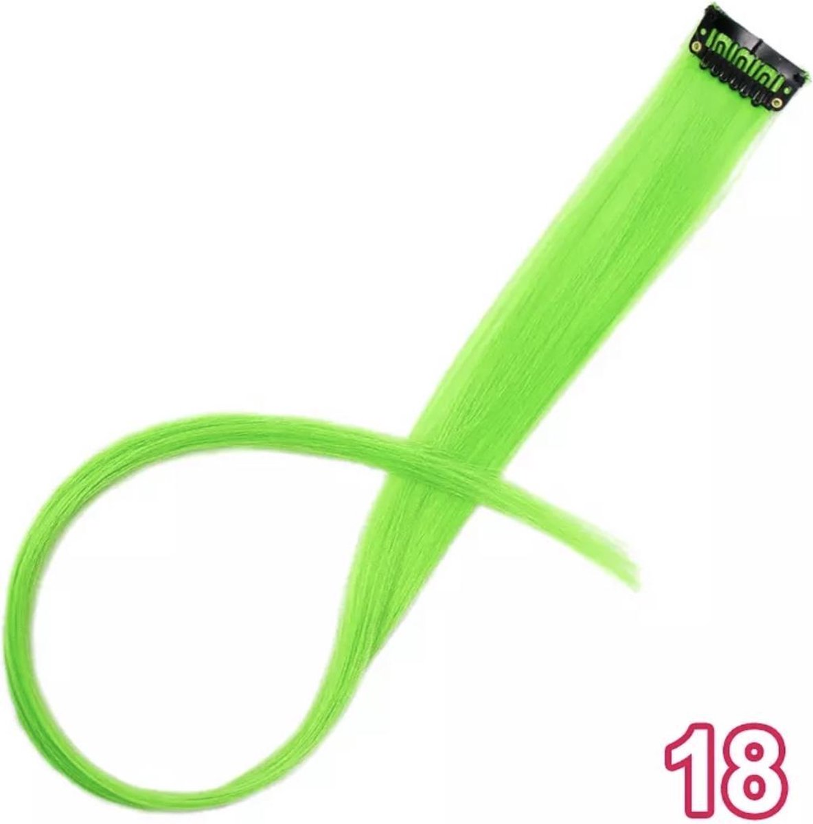 Clip in haar extension groen - clip in hair extension green - nep haar plukje- gekleurd haar plukje - clip in haar kleur - nep haar kind plukje