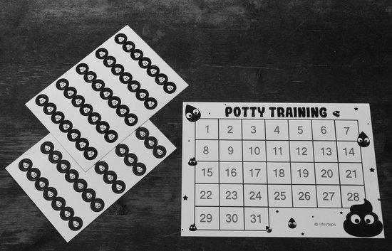 Lifesteps - zindelijkheids training - potty training - plasdiploma - beloningskaart - sticker
