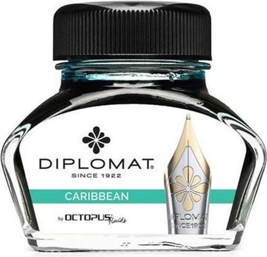 Diplomat Inkt Diplo Octopus 30 Ml Glas Turquoise - Diplomat